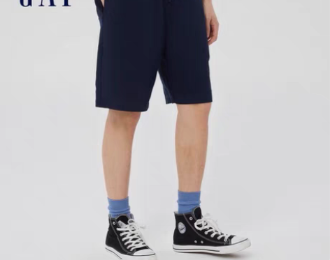 包邮Gap男装亚麻混纺直筒短裤847749...