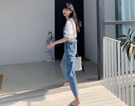 转卖小镇姗姗蔚蓝海牛仔裤女2019年夏季新...