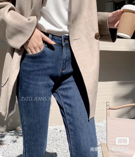 牛仔铅笔裤，加厚的，L码，穿到120斤 感...
