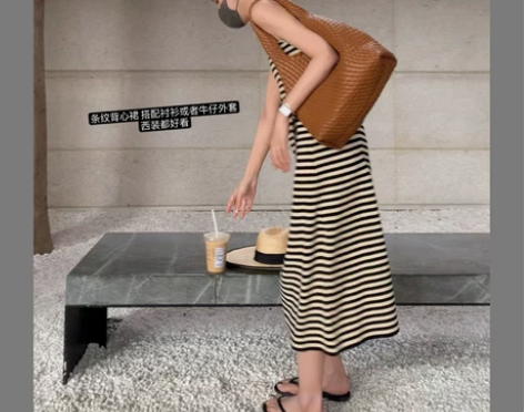 Datou Yu 设计感复古百搭条纹春夏拼...