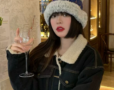 网红同款毛绒帽子女秋冬韩版加厚毛线帽冬季保...