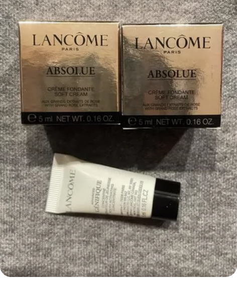 兰蔻菁纯面霜小样5ml（轻盈）、小黑瓶5m...