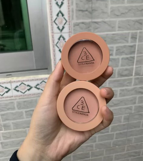 3CE单色腮红裸米色 蜜桃橘哑光自然腮红修...