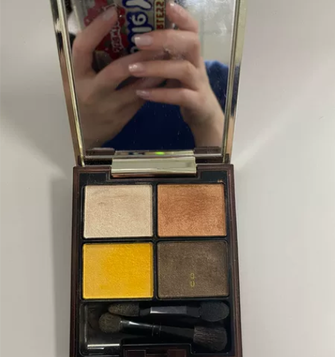 suqqu四色眼影，向日葵，亮黄色和眼线色...