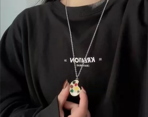 特价sweep 调色板项链文艺少女学生创意...