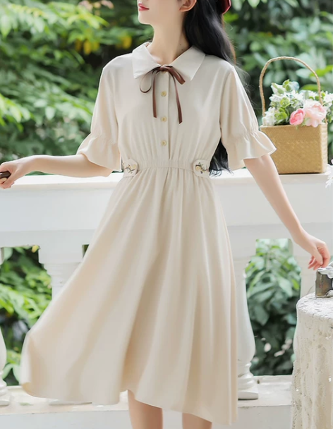 小清新温柔森系连衣裙女装夏季2022新款超...