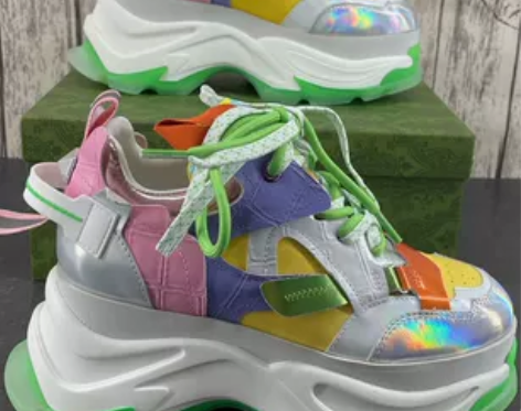 欧洲站女鞋2023年新款增高老爹鞋子英伦真...