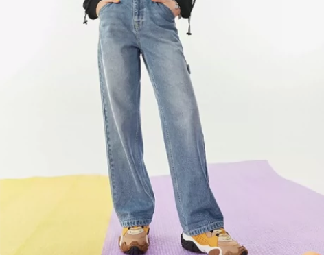 MATERIAL GIRL 牛仔裤女直筒宽...