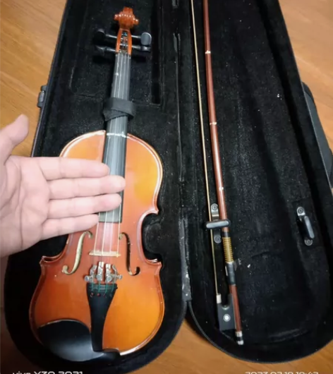 小提琴，儿童用四分之一小提琴。老琴。琴托遗...