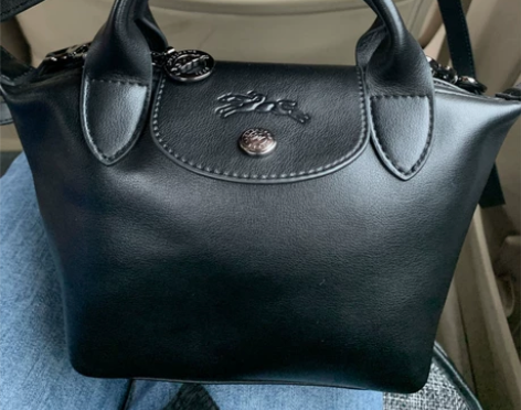 龙骧法国龙香包小羊皮mini饺子包小号托特...