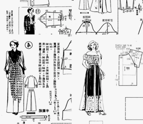 新时代服装裁剪纸样图7 服装设计制作裁剪图...