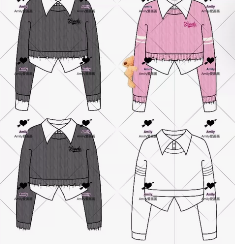 服装设计接款式图哦 看难易程度 5-50价...