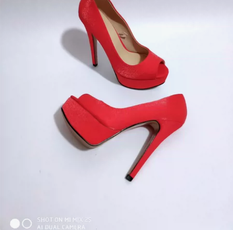 38码恨天高红色高跟鞋鱼嘴防水台性感钢管舞...