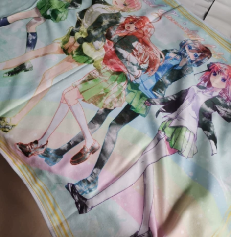 出口日单小毛毯，五等分花嫁 未剪标卡通小毯...