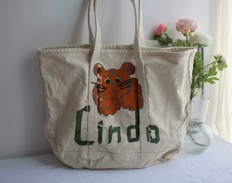 质感帆布袋高级文艺购物单肩包女 日韩可爱老...