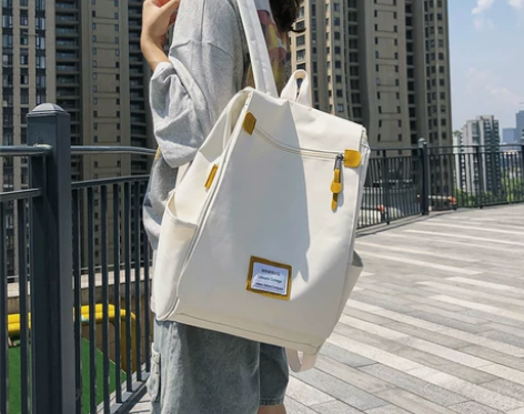 书包大学生高中背包15.6寸简约双肩包女夏...