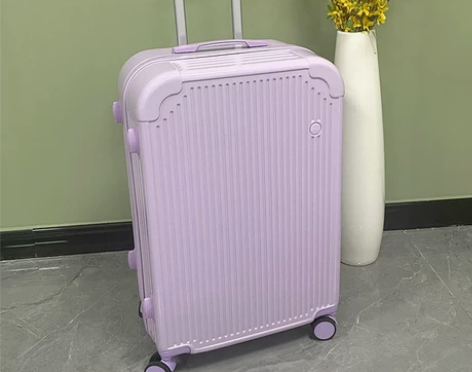全新淡紫色行李箱女学生登机箱子结实耐用密码...