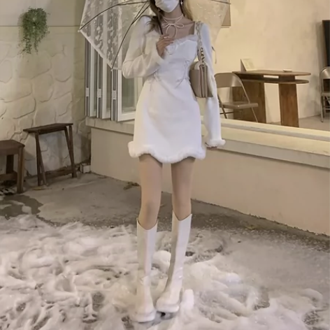 DREAM+SEVEN77+白色连衣裙女2...