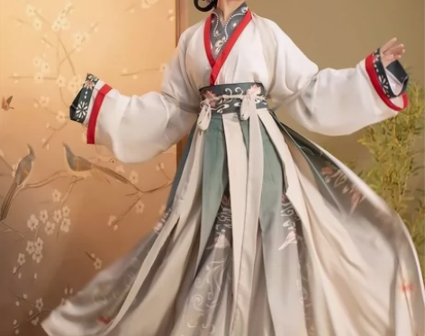 【全新包邮】汉服女晋制交领三件套齐腰襦裙白...