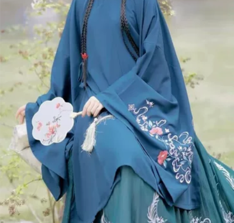 玉术原创汉服女百灵明制斜襟立领长衫齐腰褶裙...