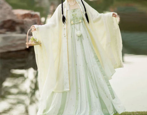 原创汉服女唐制齐胸柯子裙重工刺绣大袖衫仙气...