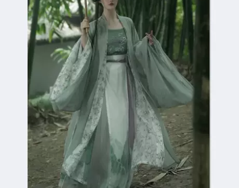 谷雨新款原创改良汉服女宋制对襟大袖衫吊带百...