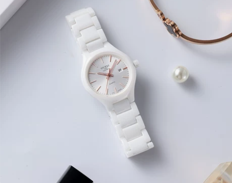 欧派手表 白色陶瓷女士ins风简约气质高中...