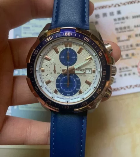 卡西欧EFR-539海洋之心 蓝色皮带男士...