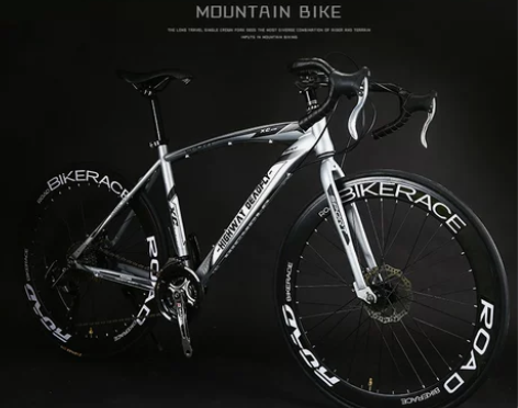 变速死飞自行车弯把实心胎活飞单车碟刹公路赛...