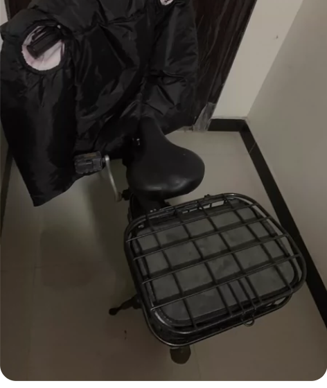 正步折叠电动自行车，后排加储物篮，拆储物篮...