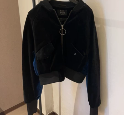 bershka绒面拼色棒球外套 几乎全新 ...
