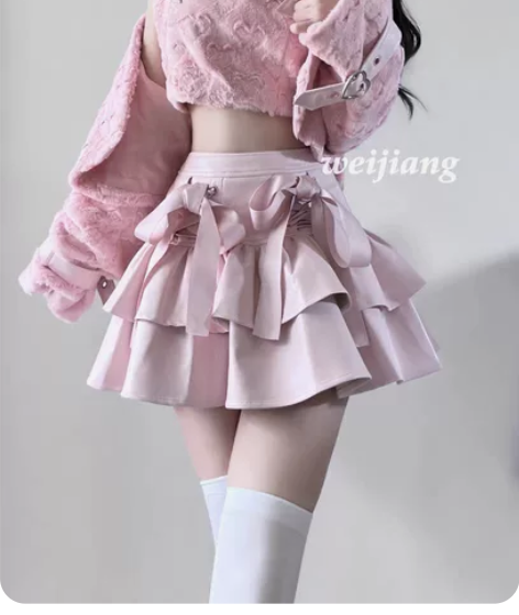 未知物语 X heart爱心皮草外套吊带P...