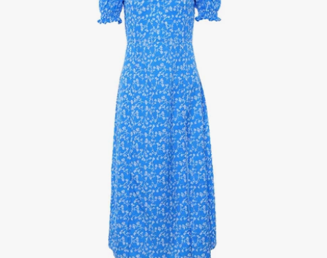 法式复古小众方领连衣裙智熏桔梗裙chic收...