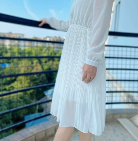 秋装白色长袖连衣裙淑女学生装，s码 感兴趣...