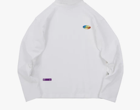 国潮高领卫衣男潮牌纯色长袖打底衫宽松情侣c...