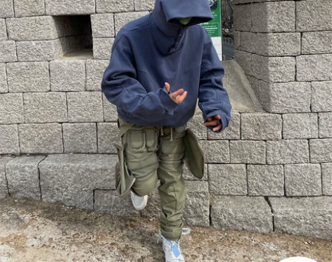 grailz高街排扣连帽卫衣男春秋季潮牌宽...