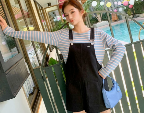 经典全棉牛仔背带裙 自带少女光环 藏肉显瘦...