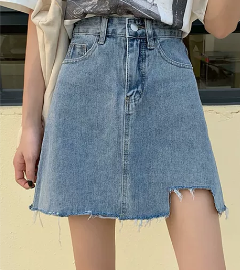 牛仔短裙女春夏2023新款ins设计感小众...