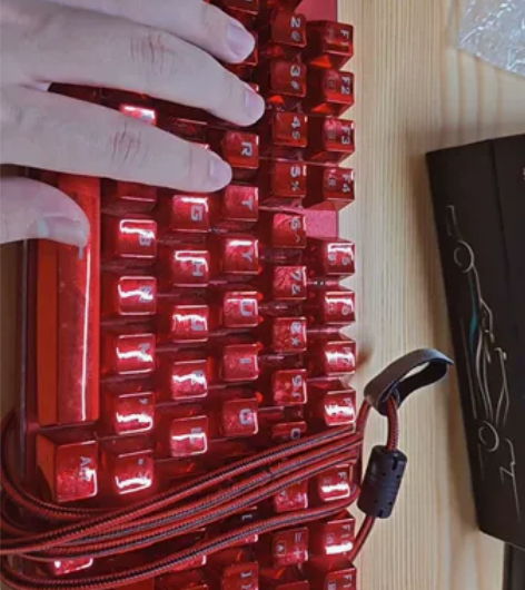 雷神红蜘蛛k50r机械键盘 红轴87键 使...