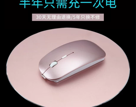 蓝牙无线鼠标5.0可充电式静音可爱游戏双模...
