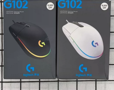 捡漏仅拆封罗技有线鼠标g102黑白色捡漏全...