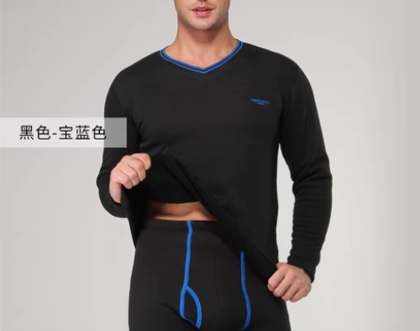 南极人男士保暖内衣男加厚加绒套装V领秋冬季...