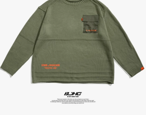 ?BJHG自制冬套头加厚毛衣男潮高街宽松o...