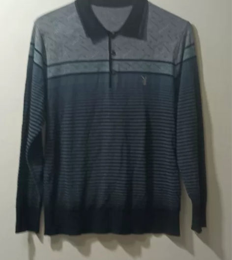 花花公子男士半开领羊绒衫，薄款，羊毛30%...