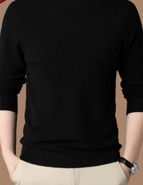 100%纯羊绒衫毛衣男圆领打底衫春装新款保...