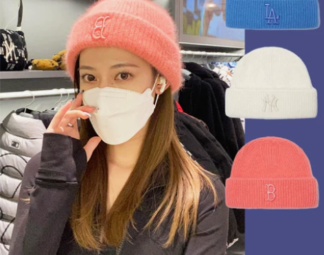 韩国MLB帽子2022新款冬季NY字母兔毛...