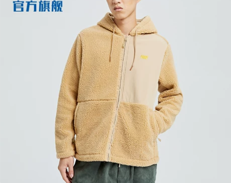 鸿星尔克开衫卫衣秋冬男女羊羔绒连帽休闲潮流...