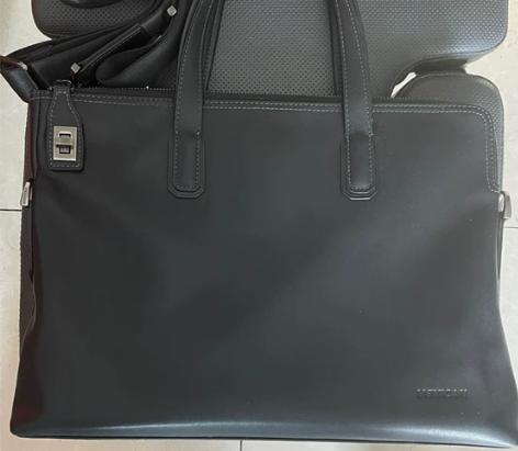 稻草人 商务休闲 牛皮 手提包/斜挎包 黑...