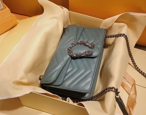 香港HANGUER＆CK 真皮双链条菱格小...