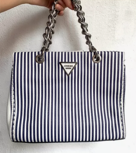 GUESS蓝色条纹 海军风包包 保真，可手...